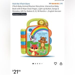 VTech Baby Animal Rhymes Storytime Interactive Book - Multicolor